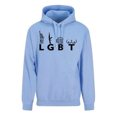 LGTB Lady Liberty Guns Beer Tits Funny Unisex Surf Hoodie