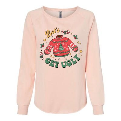 Lets Get Ugly Funny Christmas Womens California Wash Sweatshirt