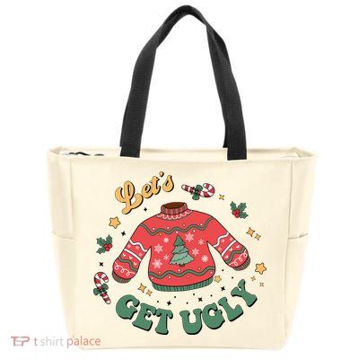 Lets Get Ugly Funny Christmas Zip Tote Bag
