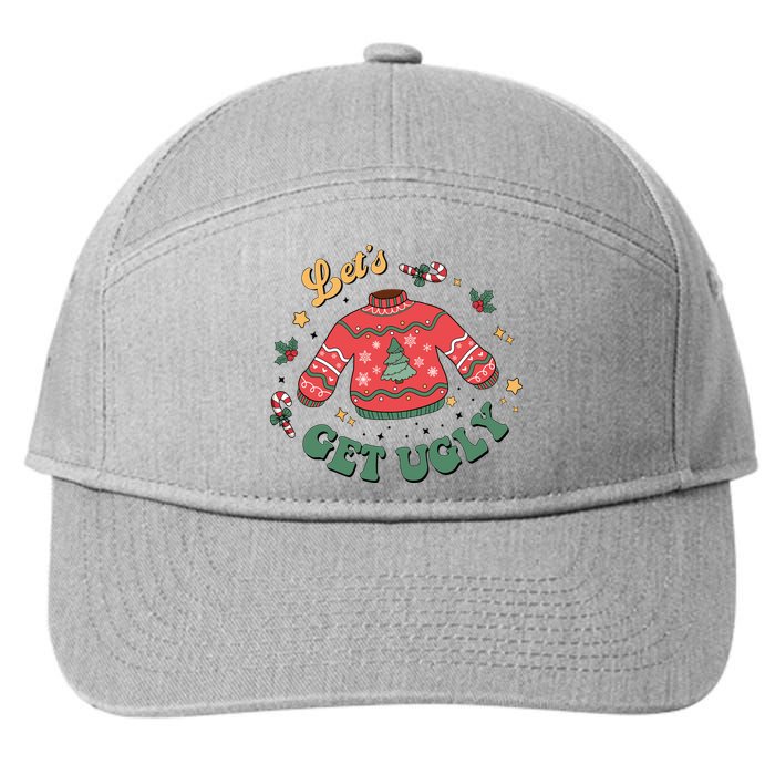 Lets Get Ugly Funny Christmas 7-Panel Snapback Hat
