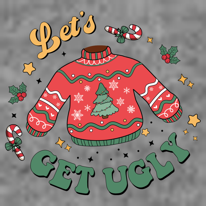 Lets Get Ugly Funny Christmas 7-Panel Snapback Hat