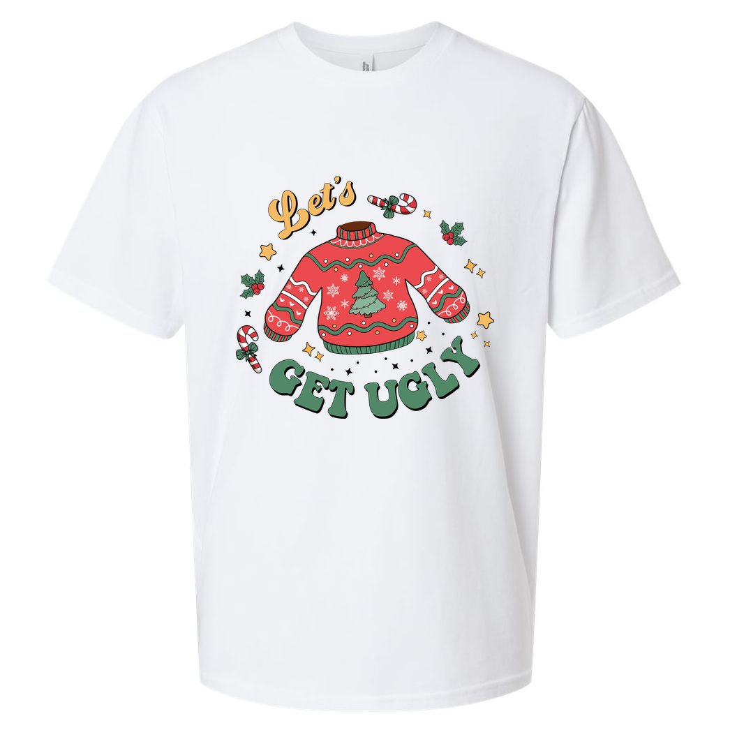 Lets Get Ugly Funny Christmas Sueded Cloud Jersey T-Shirt