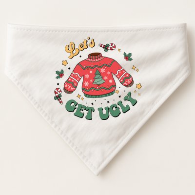 Lets Get Ugly Funny Christmas USA-Made Doggie Bandana