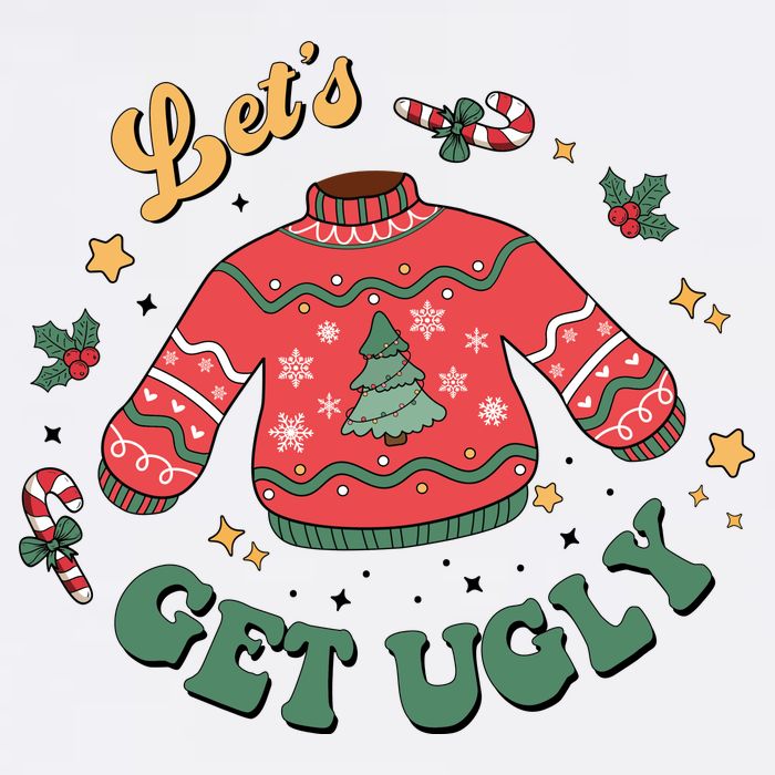 Lets Get Ugly Funny Christmas Apron