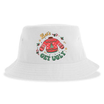 Lets Get Ugly Funny Christmas Sustainable Bucket Hat