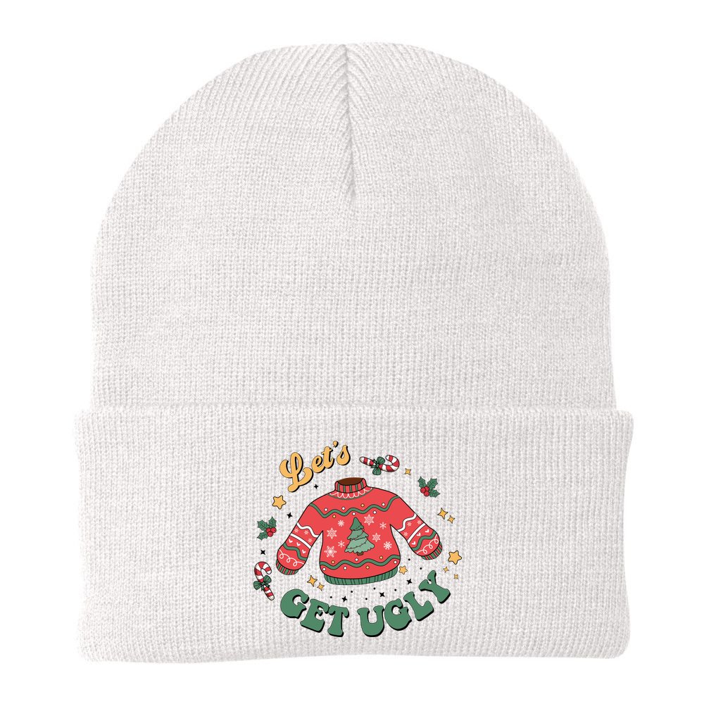 Lets Get Ugly Funny Christmas Beanie