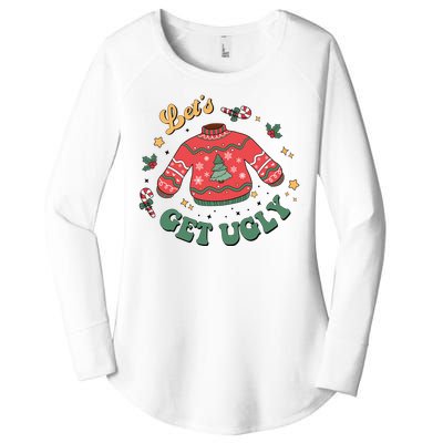 Lets Get Ugly Funny Christmas Women's Perfect Tri Tunic Long Sleeve Shirt