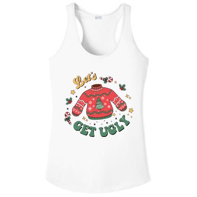 Lets Get Ugly Funny Christmas Ladies PosiCharge Competitor Racerback Tank