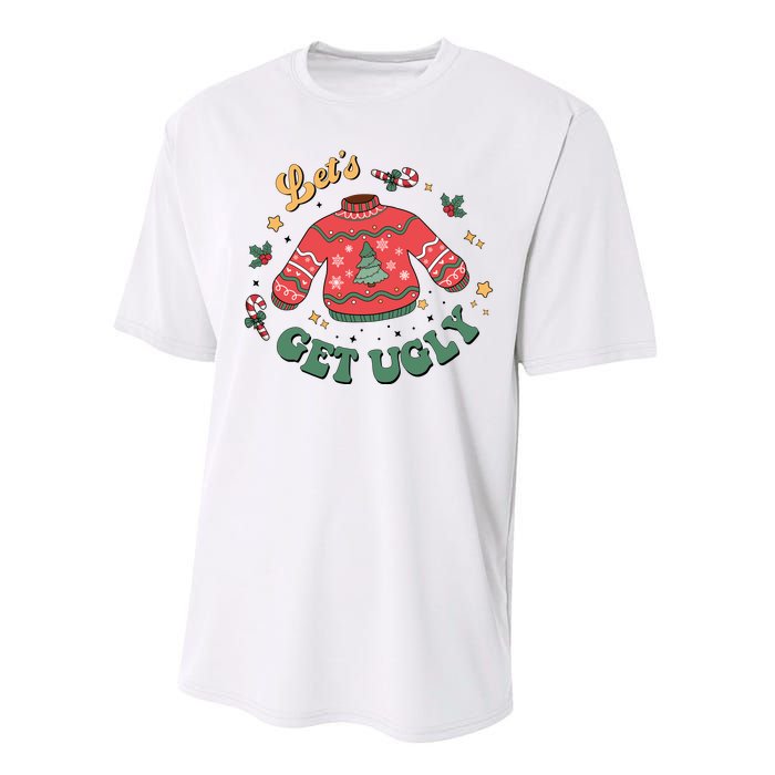 Lets Get Ugly Funny Christmas Performance Sprint T-Shirt