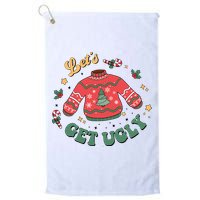 Lets Get Ugly Funny Christmas Golf Towel