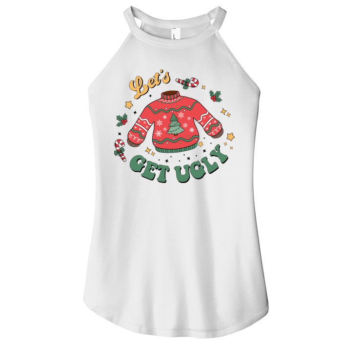 Lets Get Ugly Funny Christmas Women's Perfect Tri Rocker Tank
