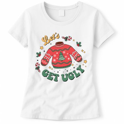Lets Get Ugly Funny Christmas Womens T-Shirt