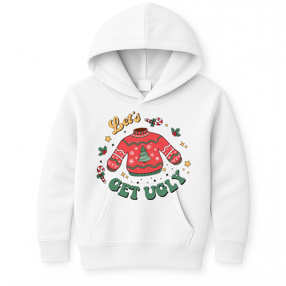 Lets Get Ugly Funny Christmas Kids Hoodie