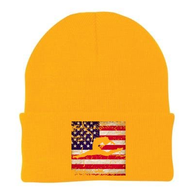 Ladies Gymnastics Usa American Flag Gift Knit Cap Winter Beanie