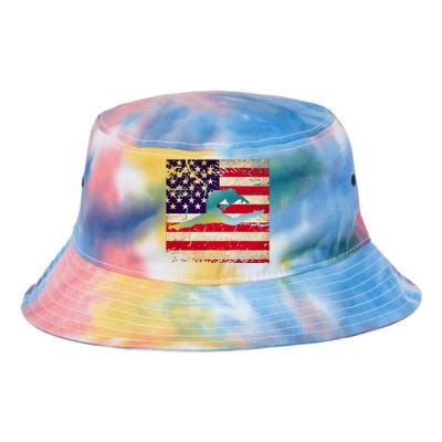 Ladies Gymnastics Usa American Flag Gift Tie Dye Newport Bucket Hat