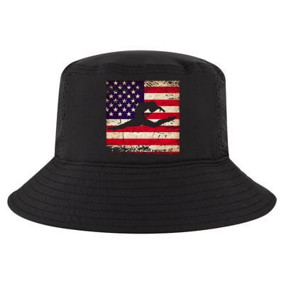 Ladies Gymnastics Usa American Flag Gift Cool Comfort Performance Bucket Hat