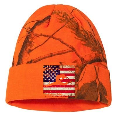 Ladies Gymnastics Usa American Flag Gift Kati Licensed 12" Camo Beanie