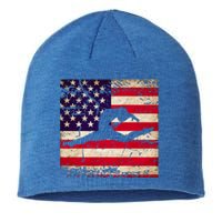 Ladies Gymnastics Usa American Flag Gift Sustainable Beanie