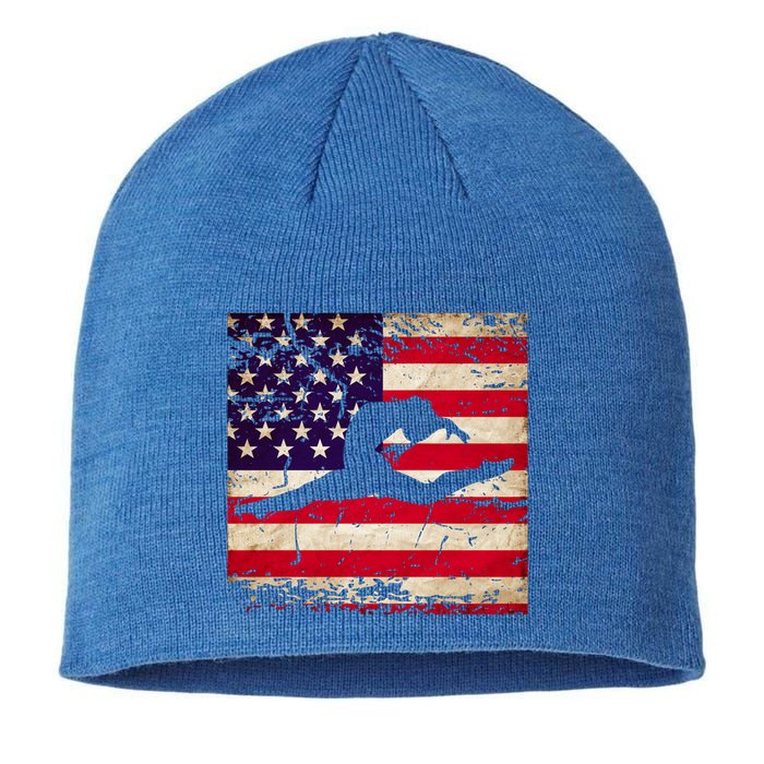 Ladies Gymnastics Usa American Flag Gift Sustainable Beanie