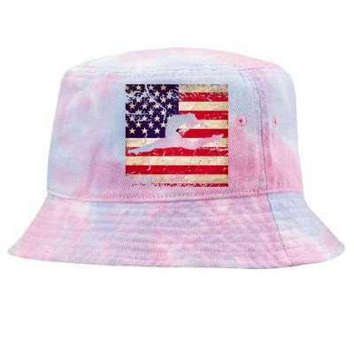 Ladies Gymnastics Usa American Flag Gift Tie-Dyed Bucket Hat