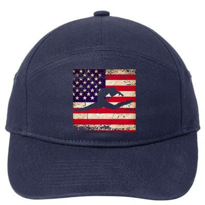 Ladies Gymnastics Usa American Flag Gift 7-Panel Snapback Hat