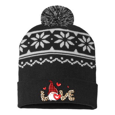 Love Gnome Valentines Day USA-Made Snowflake Beanie