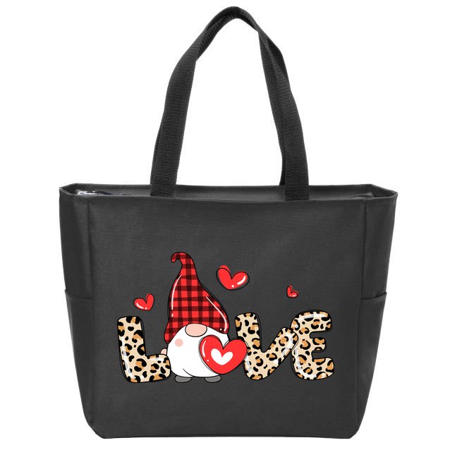Love Gnome Valentines Day Zip Tote Bag