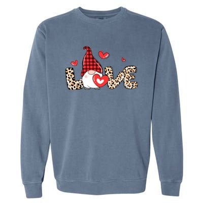 Love Gnome Valentines Day Garment-Dyed Sweatshirt