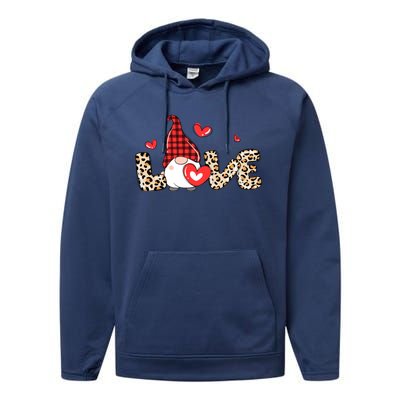 Love Gnome Valentines Day Performance Fleece Hoodie