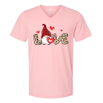 Love Gnome Valentines Day V-Neck T-Shirt