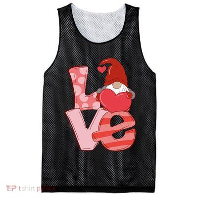 Love Gnome Valentines Day Cute Gift Mesh Reversible Basketball Jersey Tank