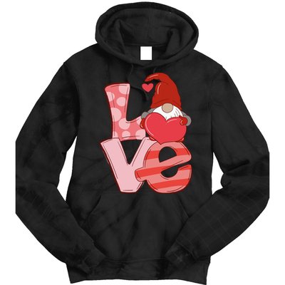 Love Gnome Valentines Day Cute Gift Tie Dye Hoodie
