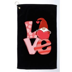 Love Gnome Valentines Day Cute Gift Platinum Collection Golf Towel