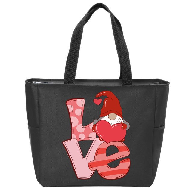 Love Gnome Valentines Day Cute Gift Zip Tote Bag