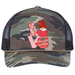 Love Gnome Valentines Day Cute Gift Retro Rope Trucker Hat Cap