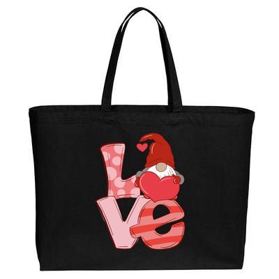 Love Gnome Valentines Day Cute Gift Cotton Canvas Jumbo Tote