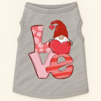 Love Gnome Valentines Day Cute Gift Doggie Tank