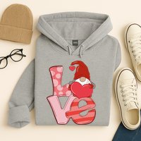 Love Gnome Valentines Day Cute Gift Hoodie