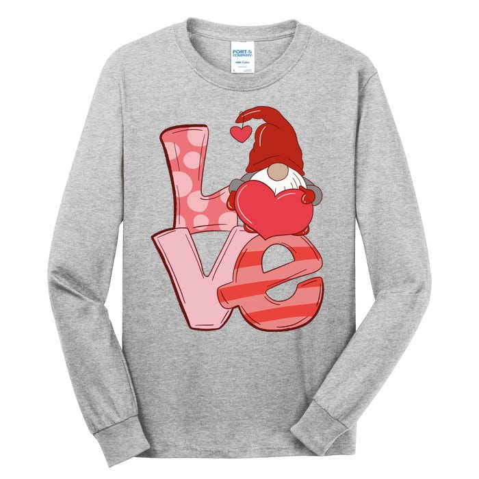 Love Gnome Valentines Day Cute Gift Tall Long Sleeve T-Shirt