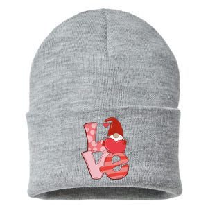 Love Gnome Valentines Day Cute Gift Sustainable Knit Beanie