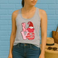 Love Gnome Valentines Day Cute Gift Womens Tank Top