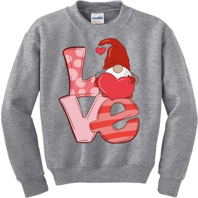 Love Gnome Valentines Day Cute Gift Kids Sweatshirt