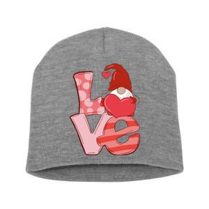 Love Gnome Valentines Day Cute Gift Short Acrylic Beanie