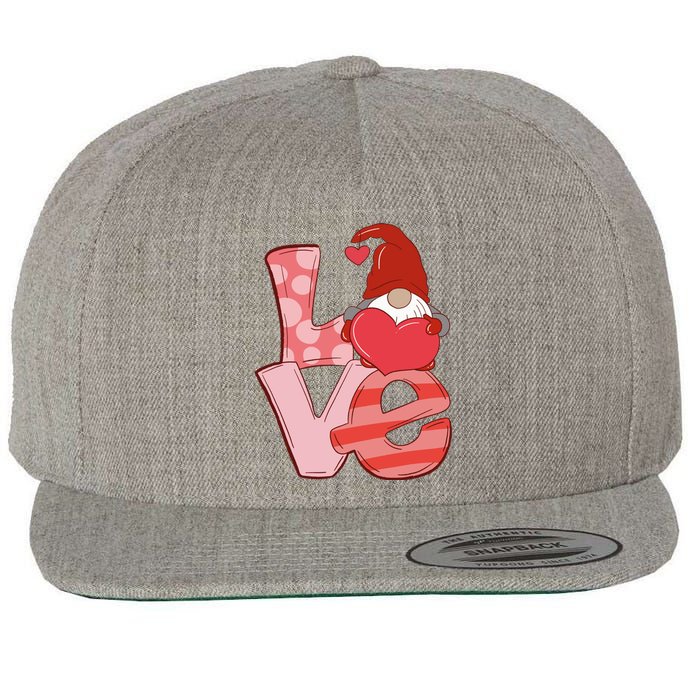 Love Gnome Valentines Day Cute Gift Wool Snapback Cap