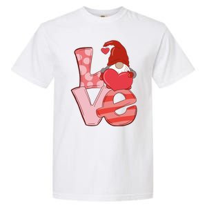 Love Gnome Valentines Day Cute Gift Garment-Dyed Heavyweight T-Shirt