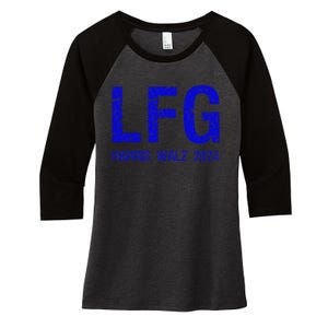 LetS Go! Vote Harris Walz 2024 Election Women's Tri-Blend 3/4-Sleeve Raglan Shirt