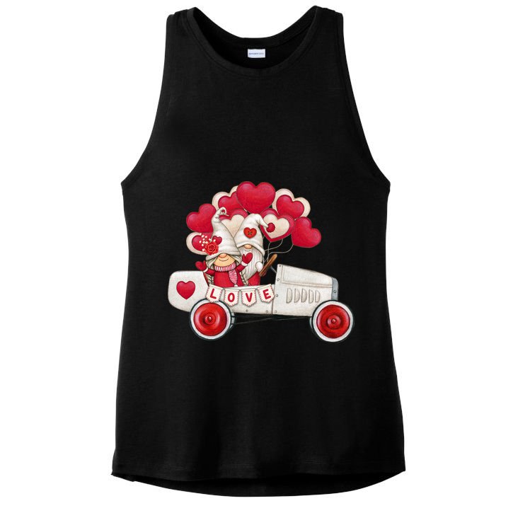 Love Gnome Valentines Day Heart Ladies PosiCharge Tri-Blend Wicking Tank