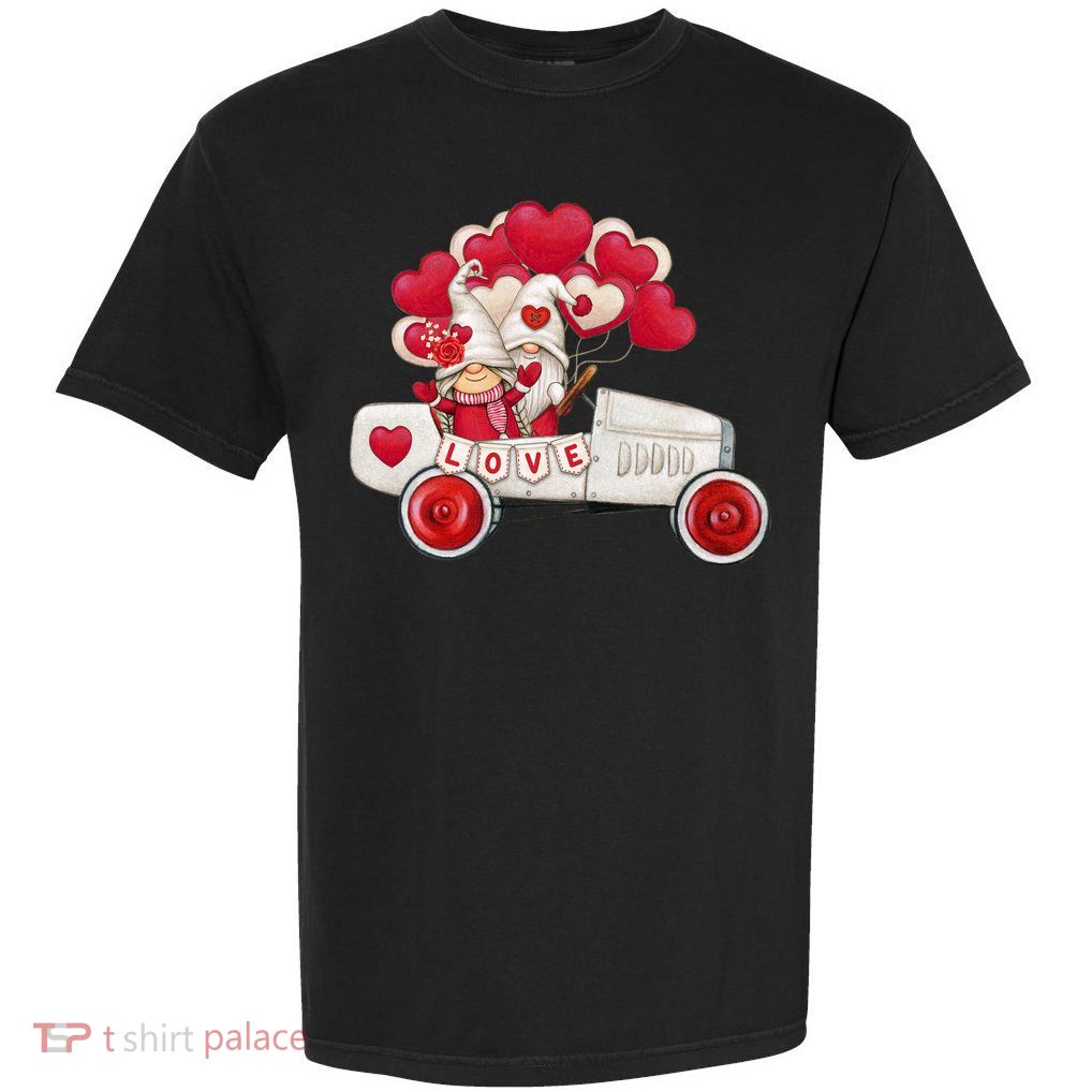 Love Gnome Valentines Day Heart Garment-Dyed Heavyweight T-Shirt