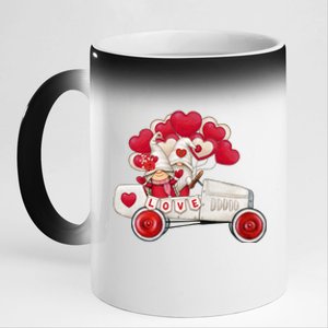 Love Gnome Valentines Day Heart 11oz Black Color Changing Mug