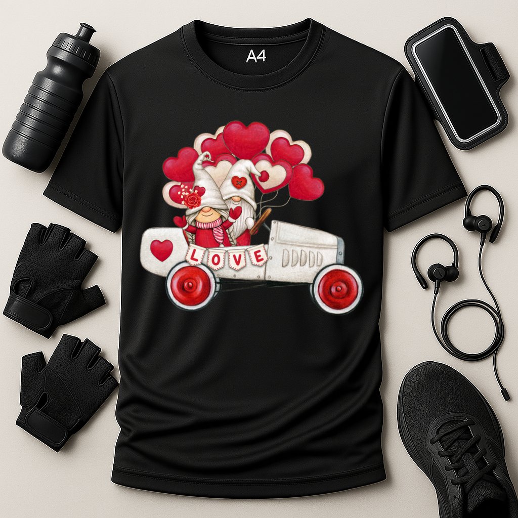 Love Gnome Valentines Day Heart Cooling Performance Crew T-Shirt